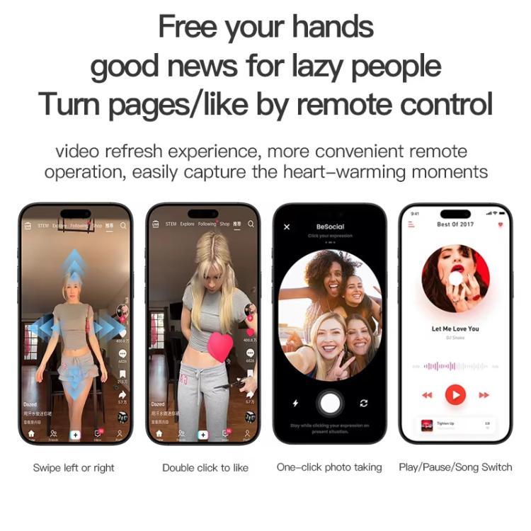 Bluetooth Sleep Earphones Video Like Remote Control E-book Page Turner(Skin Color) by bashfashion