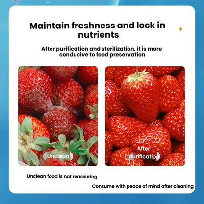 Portable Sterilization Pesticide Residue Removal Fruit Vegetable Cleaning Machine, Size: English(White) by bashfashion