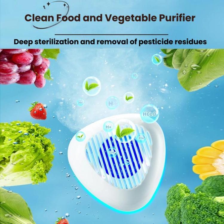 Portable Sterilization Pesticide Residue Removal Fruit Vegetable Cleaning Machine, Size: English(White) by bashfashion