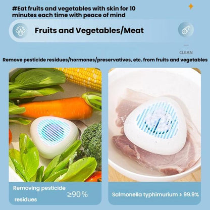 Portable Sterilization Pesticide Residue Removal Fruit Vegetable Cleaning Machine, Size: English(White) by bashfashion