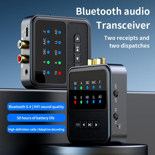 2-in-1 Bluetooth 5.4 Audio Transceiver HiFi Transmitter/Receiver, HD Calls, RCA/3.5mm AUX for Car/Home Stereo by bashfashion