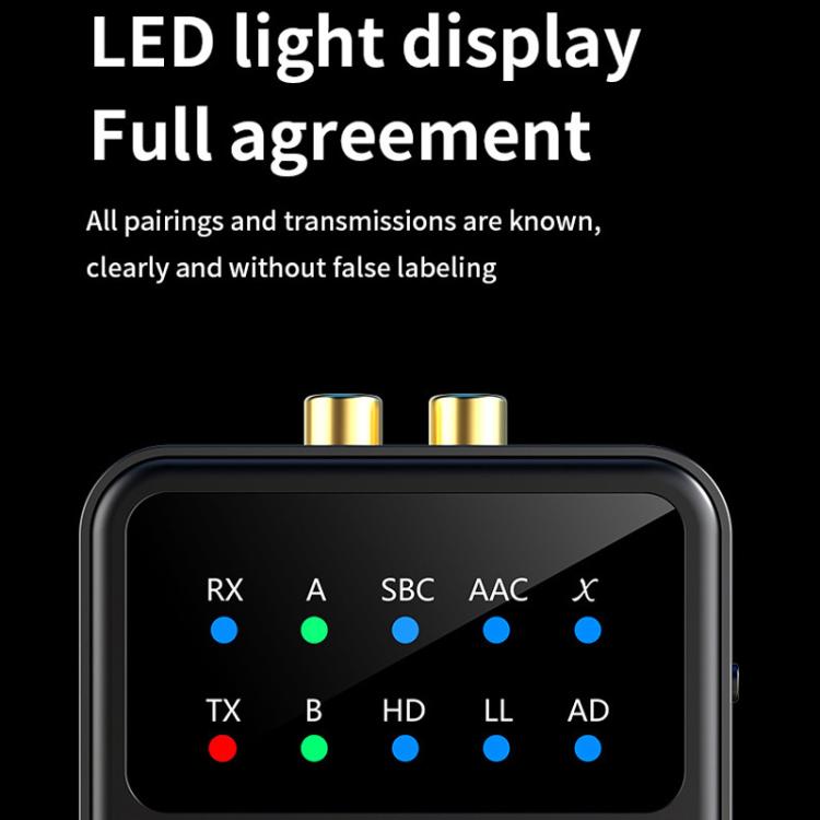 2-in-1 Bluetooth 5.4 Audio Transceiver HiFi Transmitter/Receiver, HD Calls, RCA/3.5mm AUX for Car/Home Stereo by bashfashion