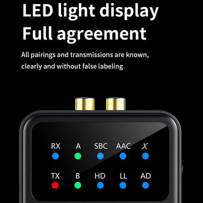 2-in-1 Bluetooth 5.4 Audio Transceiver HiFi Transmitter/Receiver, HD Calls, RCA/3.5mm AUX for Car/Home Stereo by bashfashion