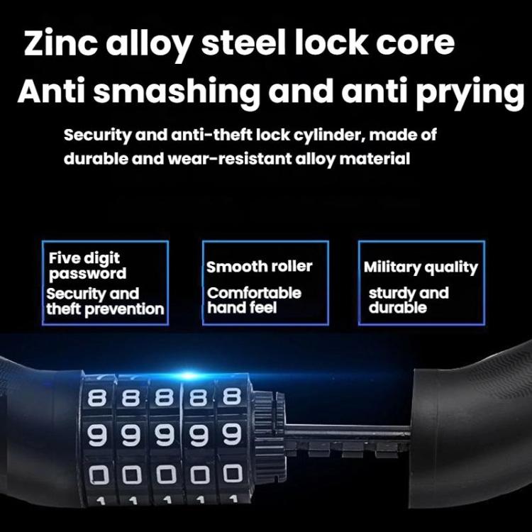 105cm Bicycle Chain Lock 5 Digit Combination Lock(Black) by bashfashion