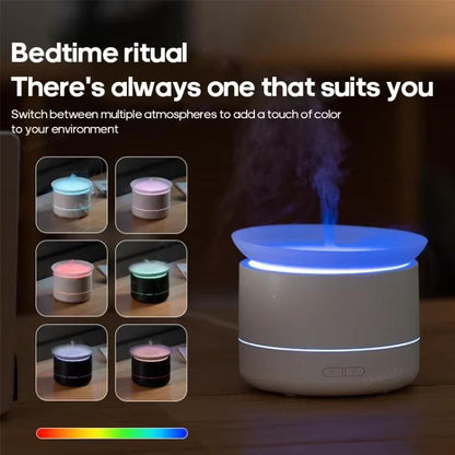 200ml Sea of Clouds Aroma Diffuser Essential Oil Humidifier with 7-Color Mood Lights USB-Powered, Color: Lava Black by bashfashion