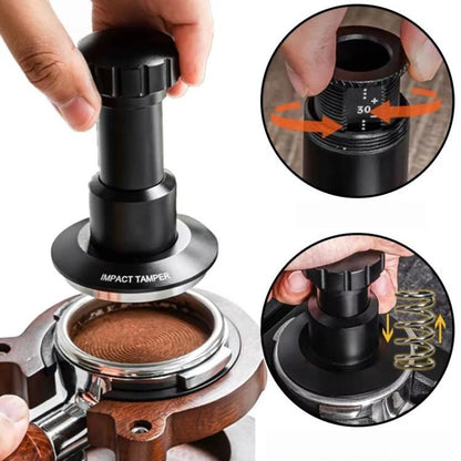 53mm Adjustable Impact Coffee Tamper with Threaded Base Spring-Loaded Espresso Tamper Tool by bashfashion