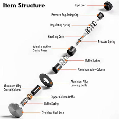 53mm Adjustable Impact Coffee Tamper with Threaded Base Spring-Loaded Espresso Tamper Tool by bashfashion