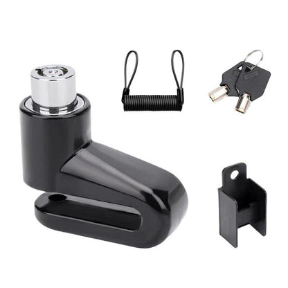 Bicycle Disc Brake Lock Portable Motorcycle Reminder Rope Lock Accessories(With Reminder Cord Black) by bashfashion