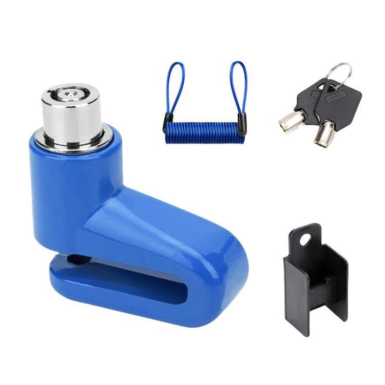 Bicycle Disc Brake Lock Portable Motorcycle Reminder Rope Lock Accessories(With Reminder Cord Blue) by bashfashion
