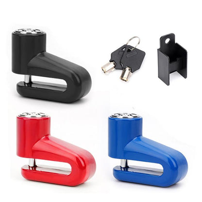 Bicycle Disc Brake Lock Portable Motorcycle Reminder Rope Lock Accessories(With Reminder Cord Black) by bashfashion