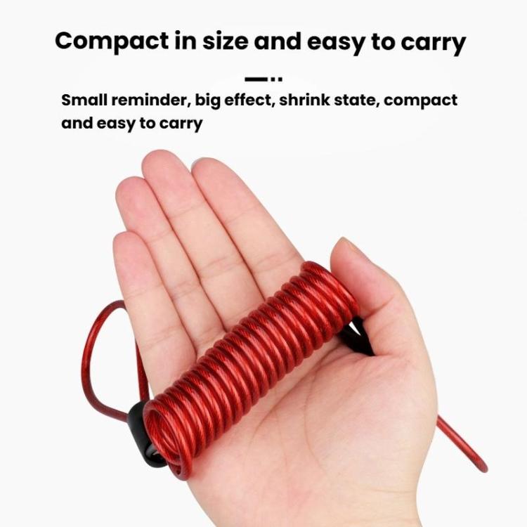 Bicycle Disc Brake Lock Portable Motorcycle Reminder Rope Lock Accessories(With Reminder Cord Red) by bashfashion