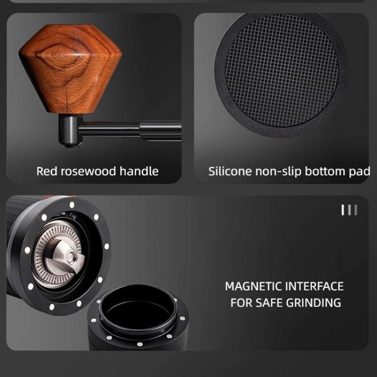 Seven Stars Manual Coffee Grinder CNC Stainless Steel Burr Foldable Hand Crank Mill for Coffee Beans(Black) by bashfashion