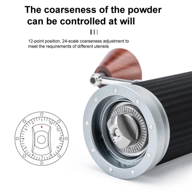 Seven Stars Manual Coffee Grinder CNC Stainless Steel Burr Foldable Hand Crank Mill for Coffee Beans(Black) by bashfashion