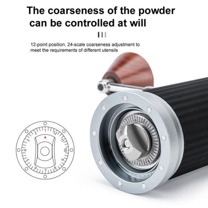 Seven Stars Manual Coffee Grinder CNC Stainless Steel Burr Foldable Hand Crank Mill for Coffee Beans(Black) by bashfashion