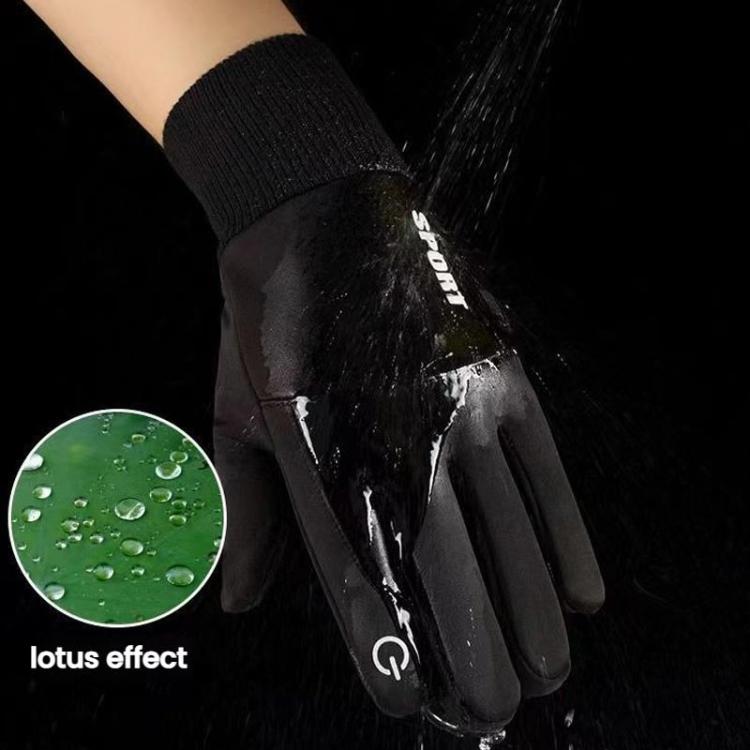 Outdoor Fleece-Lined Non-Slip Warm Cycling Touchscreen Gloves(Heather Gray) by bashfashion