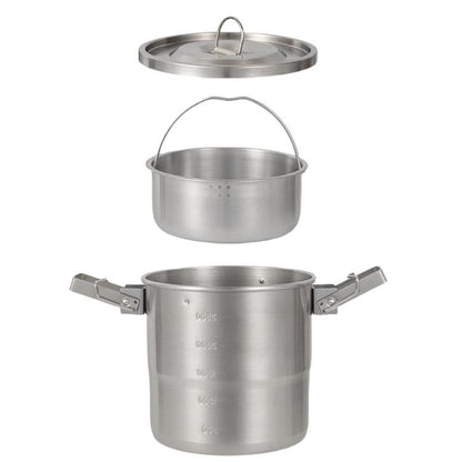 CLS Dual-ear 3000ml 16cm Heightened Outdoor Pots 304 Stainless Steel Outdoor Cooking Kettles by CLS