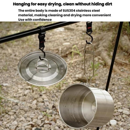 CLS Dual-ear 3000ml 16cm Heightened Outdoor Pots 304 Stainless Steel Outdoor Cooking Kettles by CLS