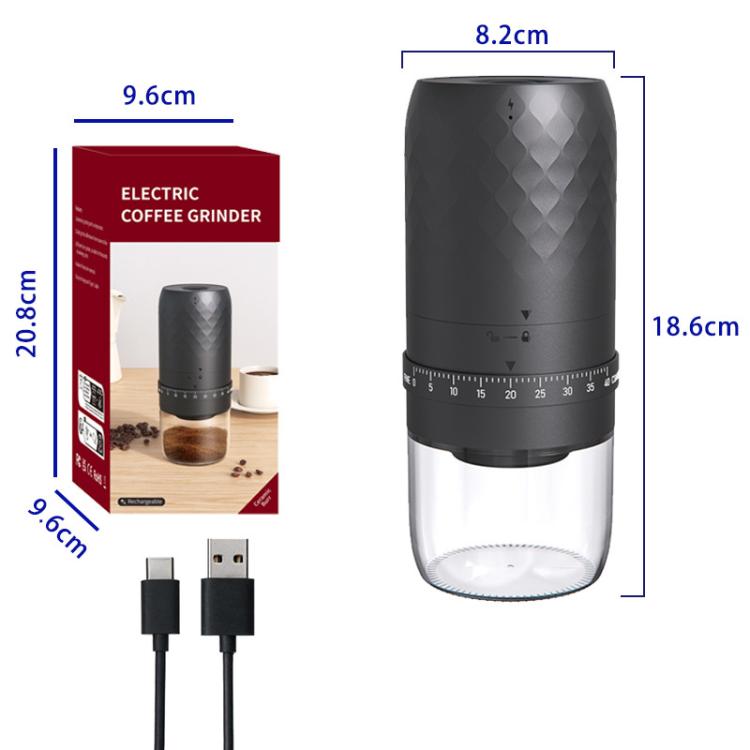 Portable Electric Coffee Grinder with 40 Adjustable Settings Rechargeable USB-C Ceramic Burr Mill(Black) by bashfashion