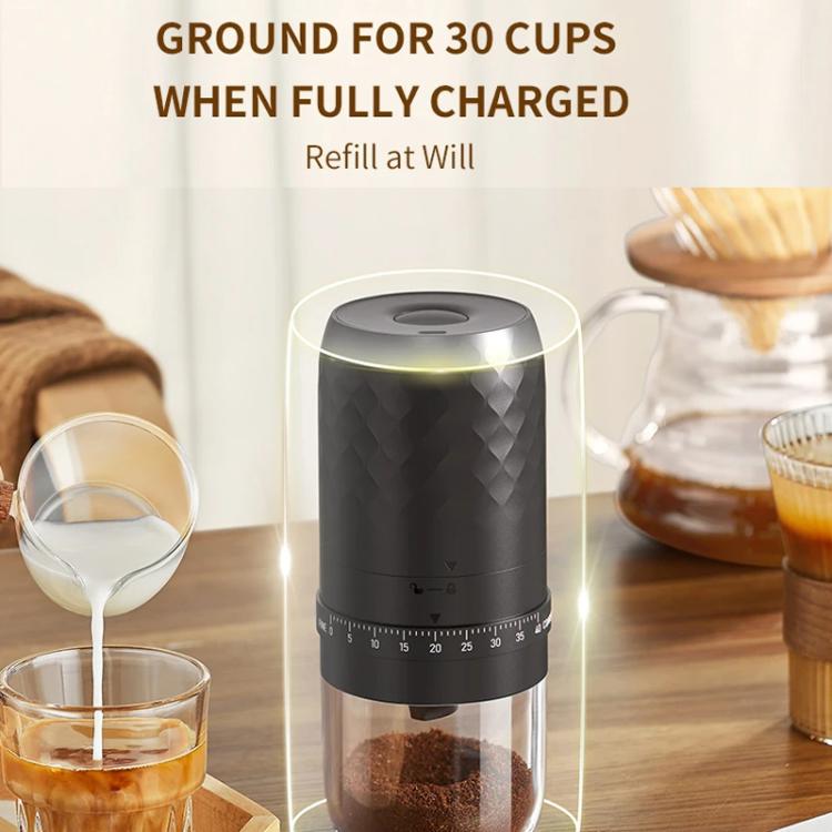 Portable Electric Coffee Grinder with 40 Adjustable Settings Rechargeable USB-C Ceramic Burr Mill(Black) by bashfashion