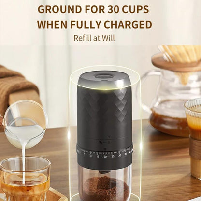 Portable Electric Coffee Grinder with 40 Adjustable Settings Rechargeable USB-C Ceramic Burr Mill(Black) by bashfashion