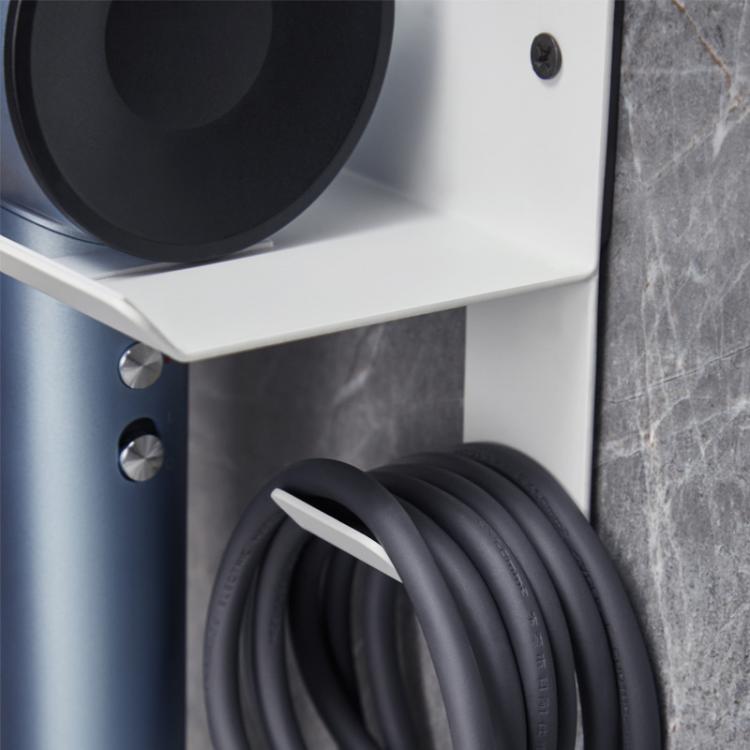 Wall-Mounted Hair Dryer Holder with Cord Organizer Bathroom Storage for Blow Dryer(White) by bashfashion