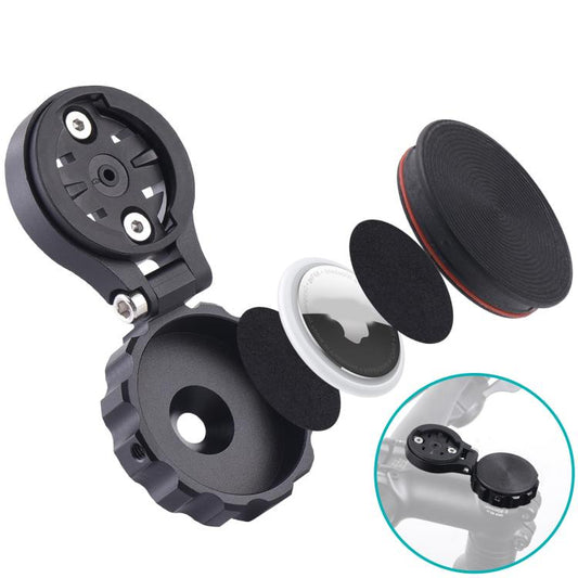 Bicycle Headset Mount For AirTag, Garmin, Wahoo, Bryton, iGPSPORT, Magene, XOSS & More Bike Computer Holder(Black)