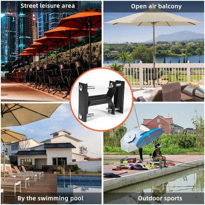 3pcs /Pack Outdoor Umbrella Clamp Holder for Garden Patio Balcony Sun Shade Pole Stabilizer Mounting Bracket(Black) by bashfashion
