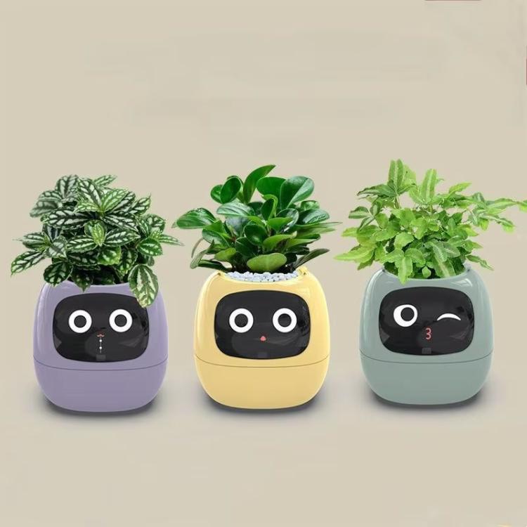 Smart Plant Pot With Multi-Sensors WiFi Plant Monitor With 2-Inch Screen Compatible With Mi/Tuya Home Ecosystem(Pink) by bashfashion
