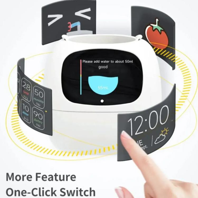 Smart Plant Pot With Multi-Sensors WiFi Plant Monitor With 2-Inch Screen Compatible With Mi/Tuya Home Ecosystem(Purple) by bashfashion