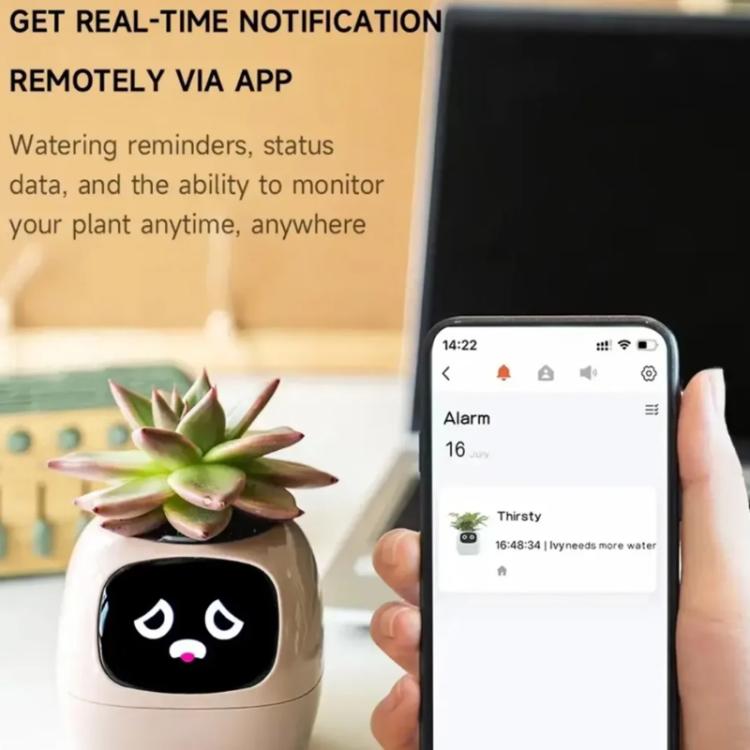 Smart Plant Pot With Multi-Sensors WiFi Plant Monitor With 2-Inch Screen Compatible With Mi/Tuya Home Ecosystem(Pink) by bashfashion