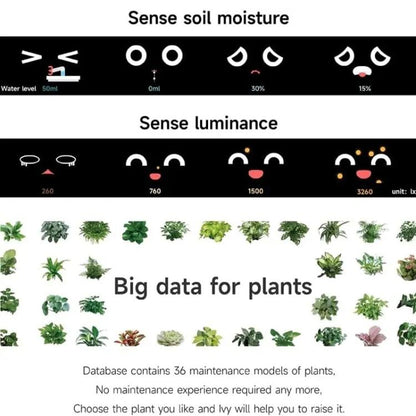 Smart Plant Pot With Multi-Sensors WiFi Plant Monitor With 2-Inch Screen Compatible With Mi/Tuya Home Ecosystem(Yellow) by bashfashion