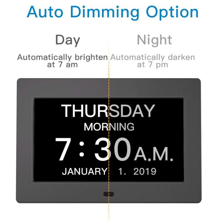 10-Inch Digital Clock With Voice Time Announcement, Auto DST Adjustment, 20 Custom Alarms, 8 Medication Reminders UK Plug Black by bashfashion