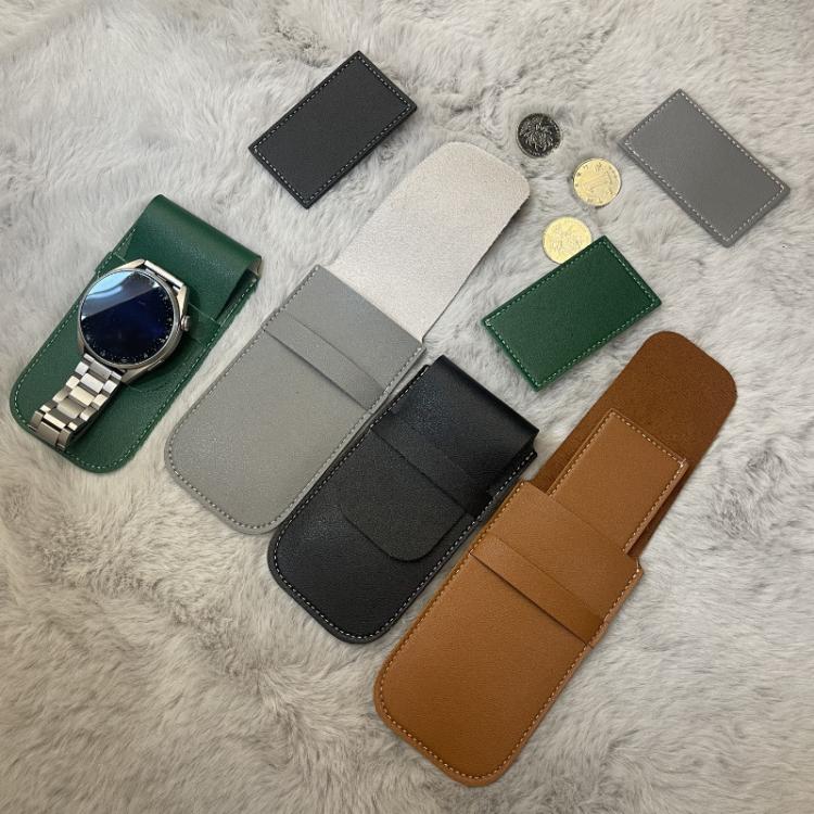 Watch Storage Bag Mechanical Watches Scratch Resistant Leather Case For Travel Storage(Black) by bashfashion