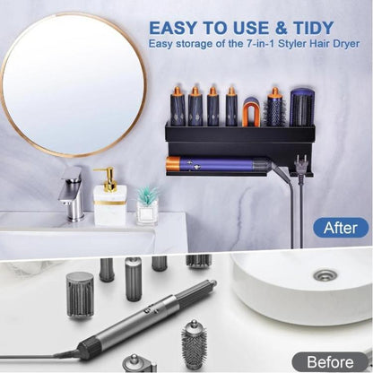 For Dyson Wall-Mounted Curling Iron Hair Dryer Storage Rack, Specification: Iron by bashfashion
