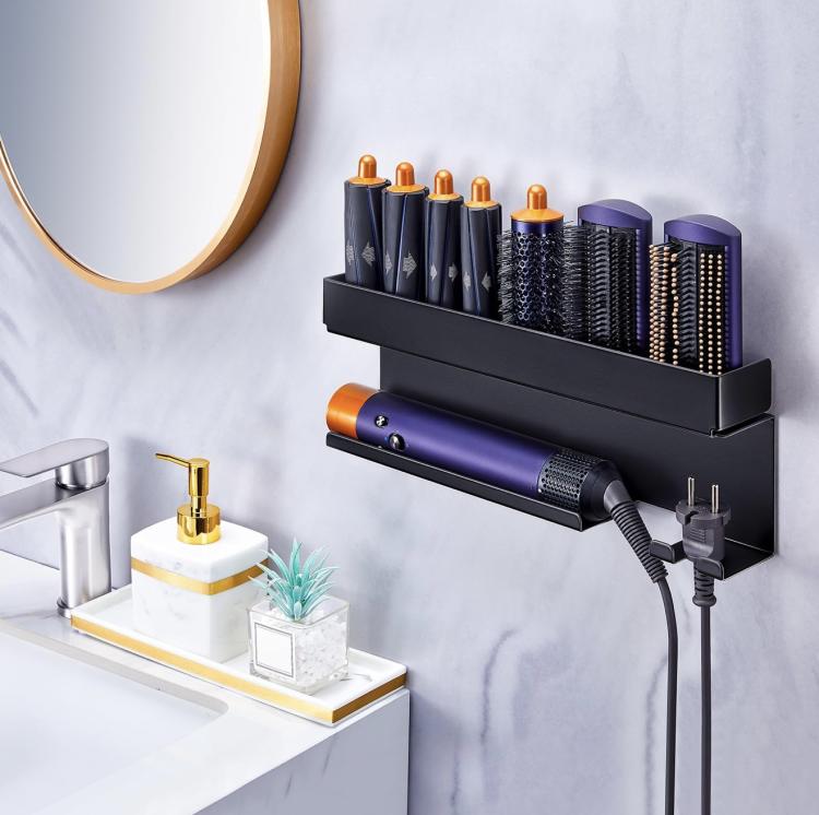 For Dyson Wall-Mounted Curling Iron Hair Dryer Storage Rack, Specification: Iron by bashfashion