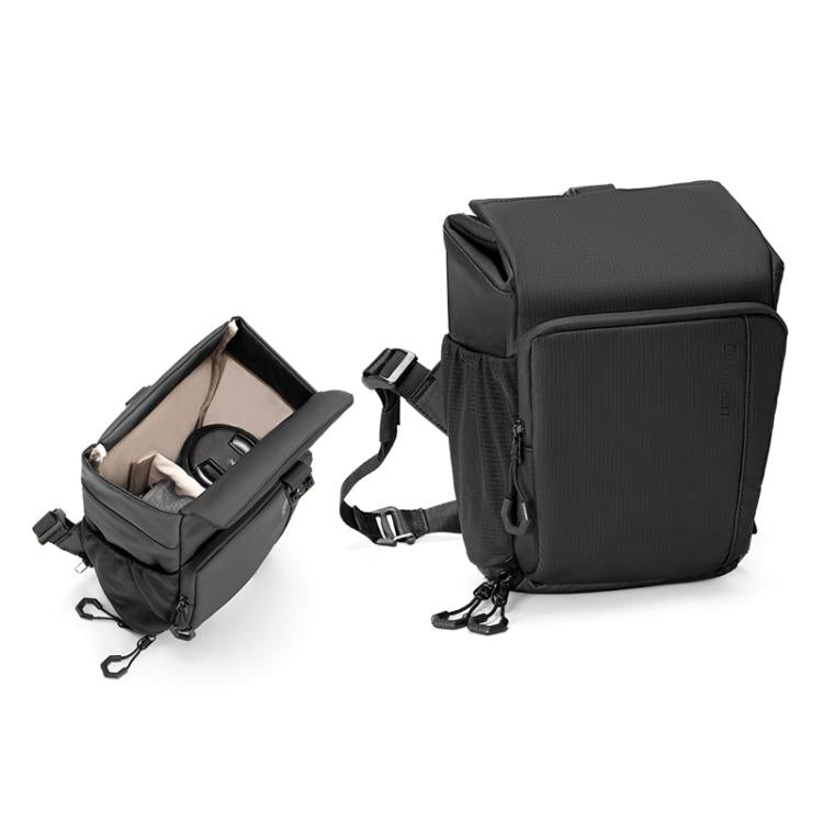 Cwatcun D198 Small Expandable Single Shoulder Camera Bag Waterproof Multi-Function Camera Bag(Black) by Cwatcun