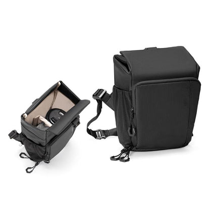 Cwatcun D198 Small Expandable Single Shoulder Camera Bag Waterproof Multi-Function Camera Bag(Black) by Cwatcun