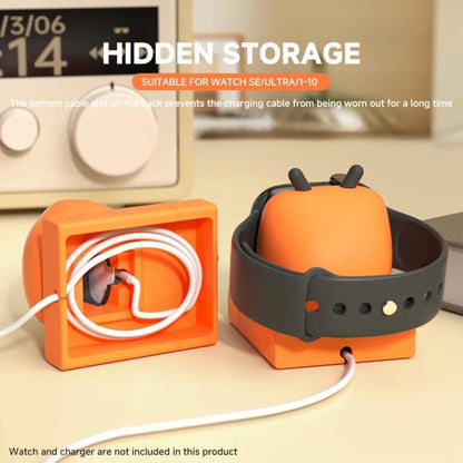 For Apple Watch Desktop Stand Silicone Base, Without Charger(Orange) by bashfashion