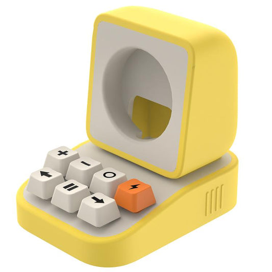 For Apple Watch Typewriter Style Stand Wireless Charging Silicone Base(Yellow) by bashfashion