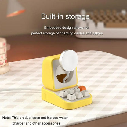 For Apple Watch Typewriter Style Stand Wireless Charging Silicone Base(Gray) by bashfashion