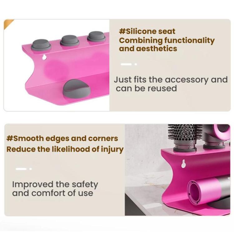 For Dyson Curling Irons Punch-free Storage Hair Dryer Storage Racks(Pink) by bashfashion