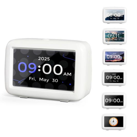 4.3-Inch Desktop Digital Clock With Time And Date For Dementia(White) by bashfashion