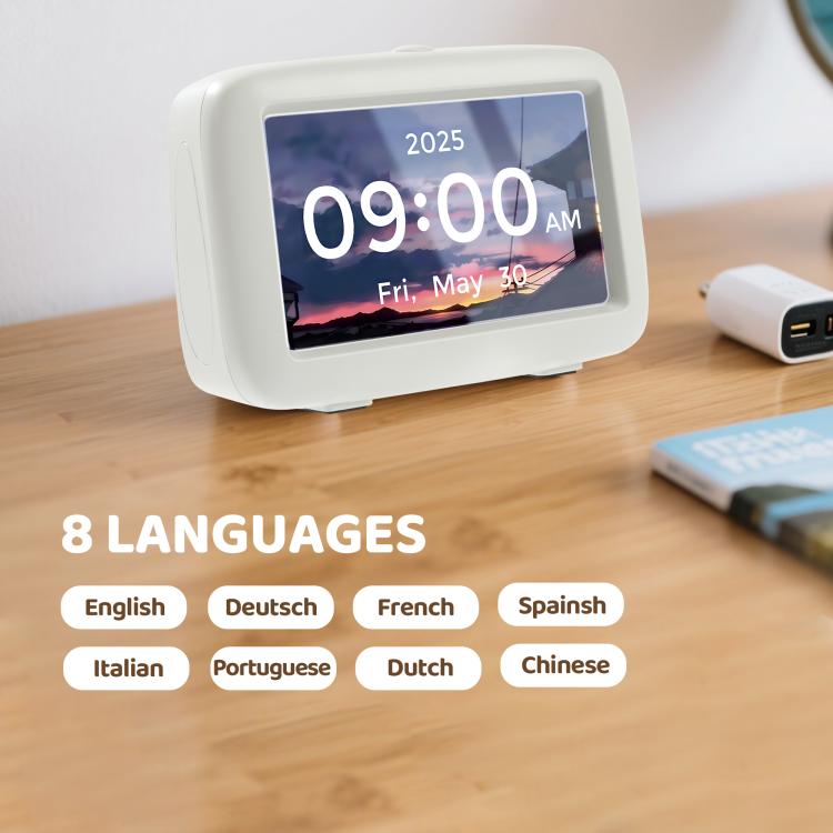 4.3-Inch Desktop Digital Clock With Time And Date For Dementia(White) by bashfashion