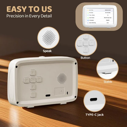 4.3-Inch Desktop Digital Clock With Time And Date For Dementia(White) by bashfashion