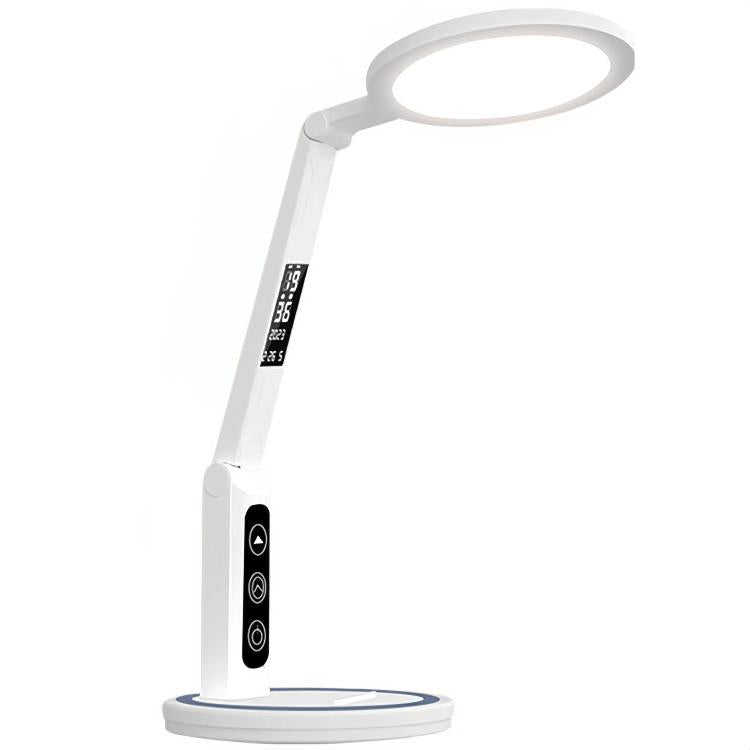 LED Desk Lamp Children Study Reading Eye-Protecting Bedside Light, Specification: Dual-use With Clock Display by bashfashion
