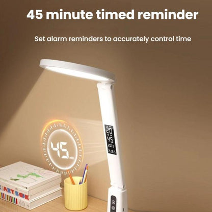 LED Desk Lamp Children Study Reading Eye-Protecting Bedside Light, Specification: Dual-use With Clock Display by bashfashion