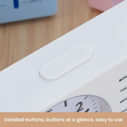 Bo Sheng GH222 Weekly Alarm Clock Square Quartz Desk Clock Scanning Silent Pointer Clock(Pink) by Bo Sheng