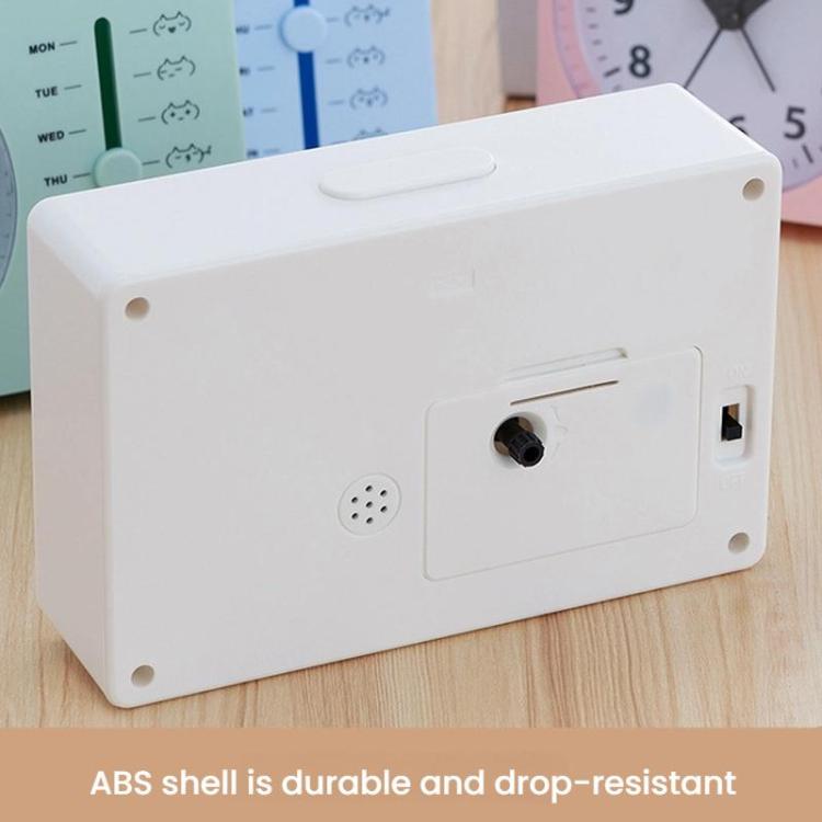 Bo Sheng GH222 Weekly Alarm Clock Square Quartz Desk Clock Scanning Silent Pointer Clock(Pink) by Bo Sheng