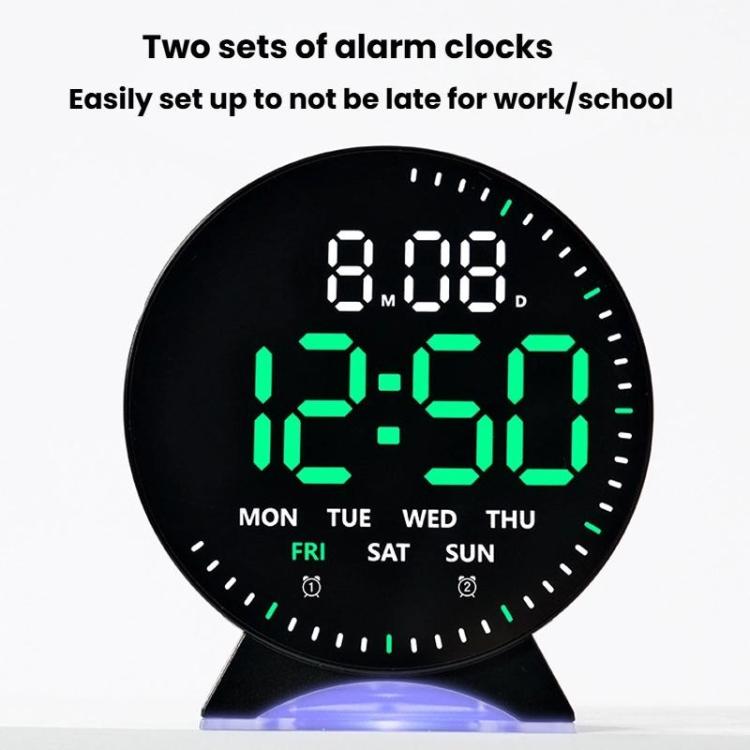 LED Multifunction Electronic Alarm Clock Running Seconds Clock Bedside with Night Light Electronic Clock, Color: White Shell Orange Light by bashfashion