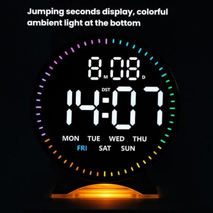 LED Multifunction Electronic Alarm Clock Running Seconds Clock Bedside with Night Light Electronic Clock, Color: Black Shell Green Light by bashfashion